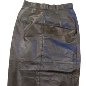 CUIR Classique I.O.U Vintage Black Geniune Leather Highwaisted Maxi Skirt 9-10
